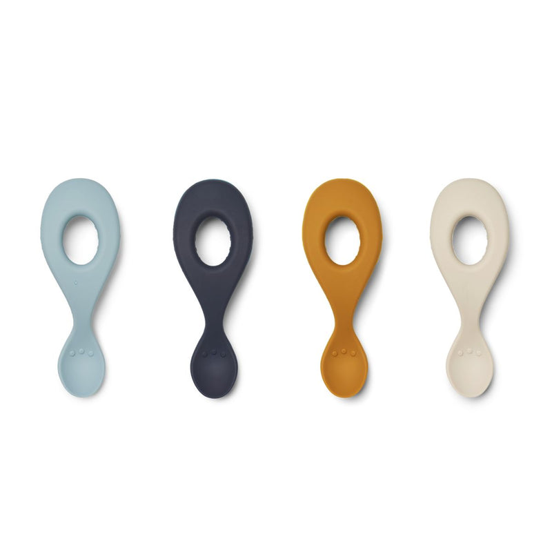 Liewood Liva Silicone Spoon 4 Pack - Sea blue multi mix - CUTLERY