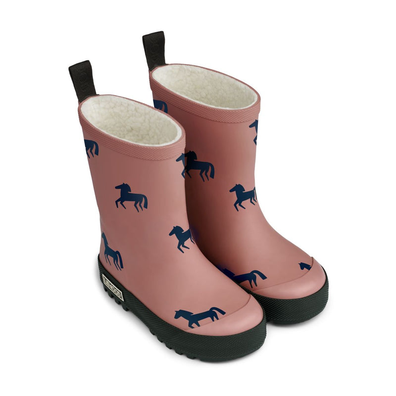 Liewood Mason Thermo Rain Boot - Horses / Dark rosetta - THERMO BOOTS