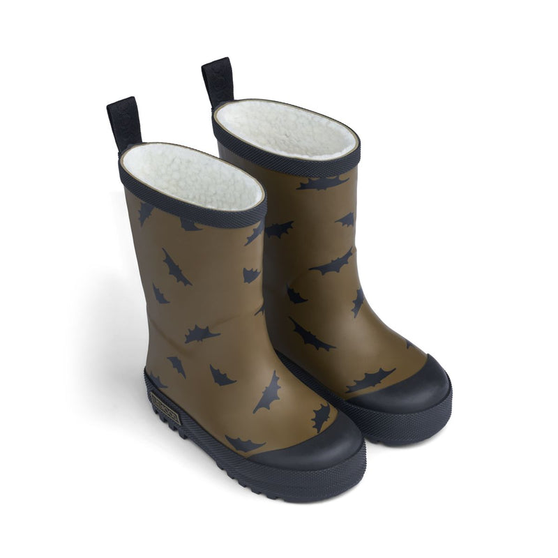 Liewood Mason Thermo Rain Boot - Bats /  Khaki - THERMO BOOTS
