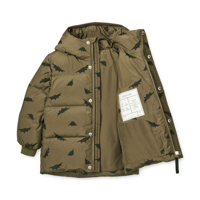 Liewood Palle puffer jacket - Bats /  Khaki - JACKET