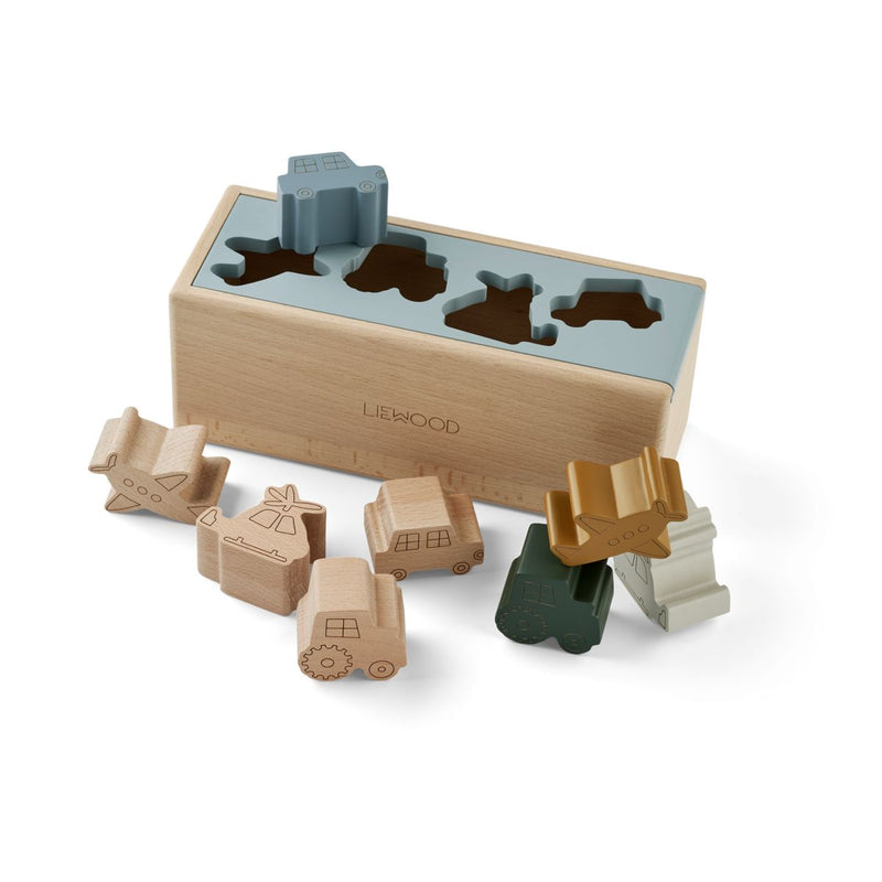 Liewood Midas Puzzle Box - Vehicles / Blue fog multi mix - PUZZLE BOX