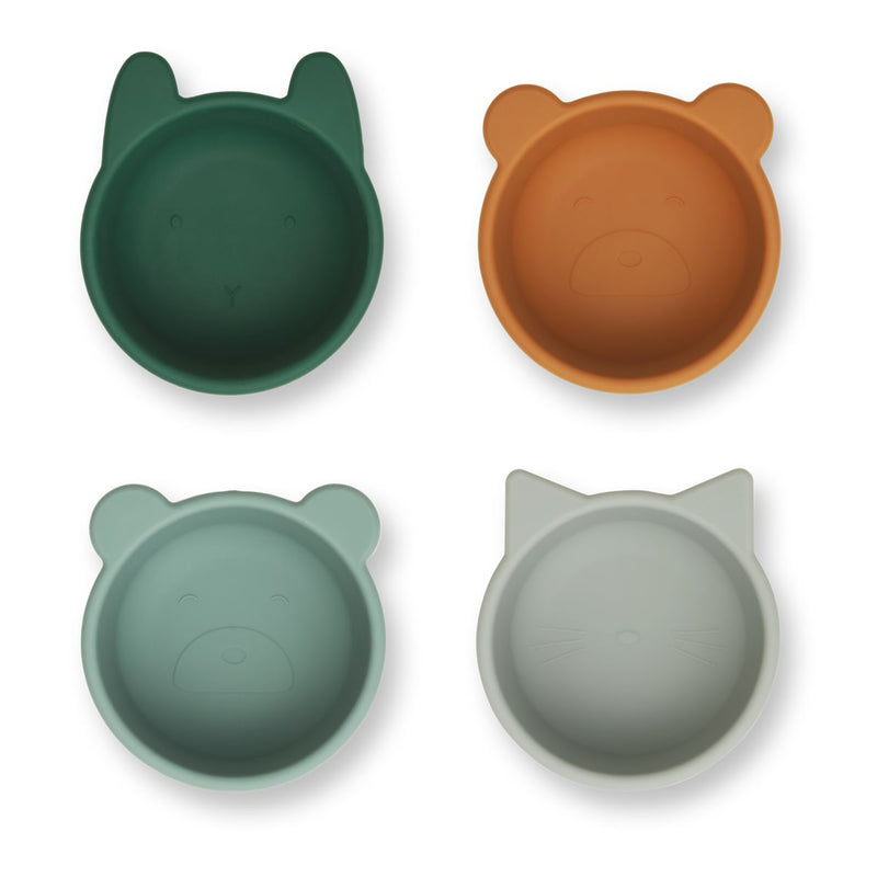 Liewood Malene Silicone Bowls 4 Pack - Green multi mix - BOWL