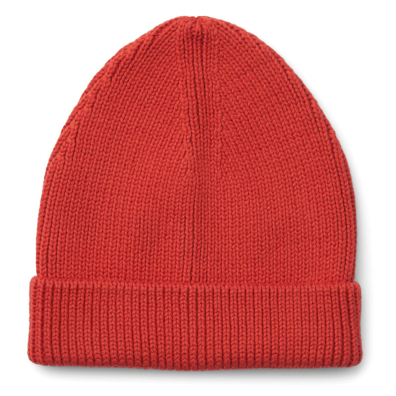 Liewood Ezra Cotton Rib Beanie - Aurora Red - HATS/CAP
