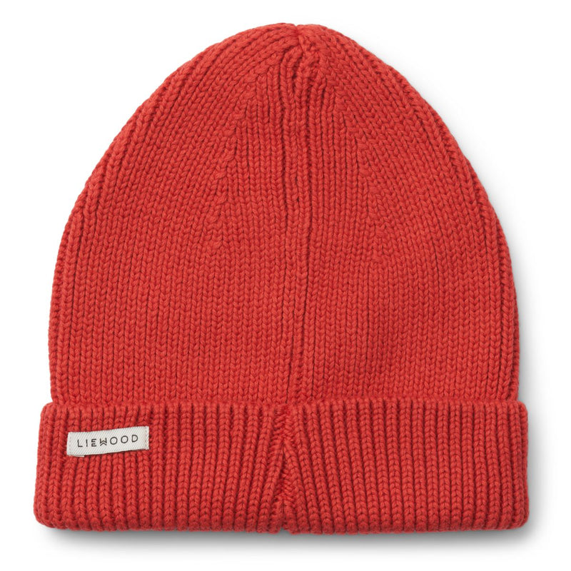 Liewood Ezra Cotton Rib Beanie - Aurora Red - HATS/CAP