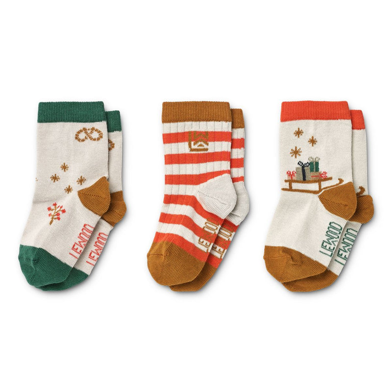 Liewood Silas Cotton Socks 3 Pack - Holiday Sandy mix - SOCKS/STOCKINGS