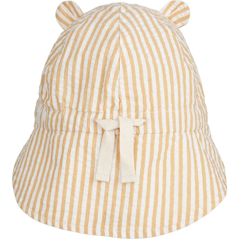 Liewood Gorm Seersucker Sun Hat - Y/D stripes Yellow mellow / Creme de la creme - HATS/CAP