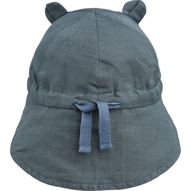 Liewood Gorm Linen Sun Hat - Whale blue - HATS/CAP