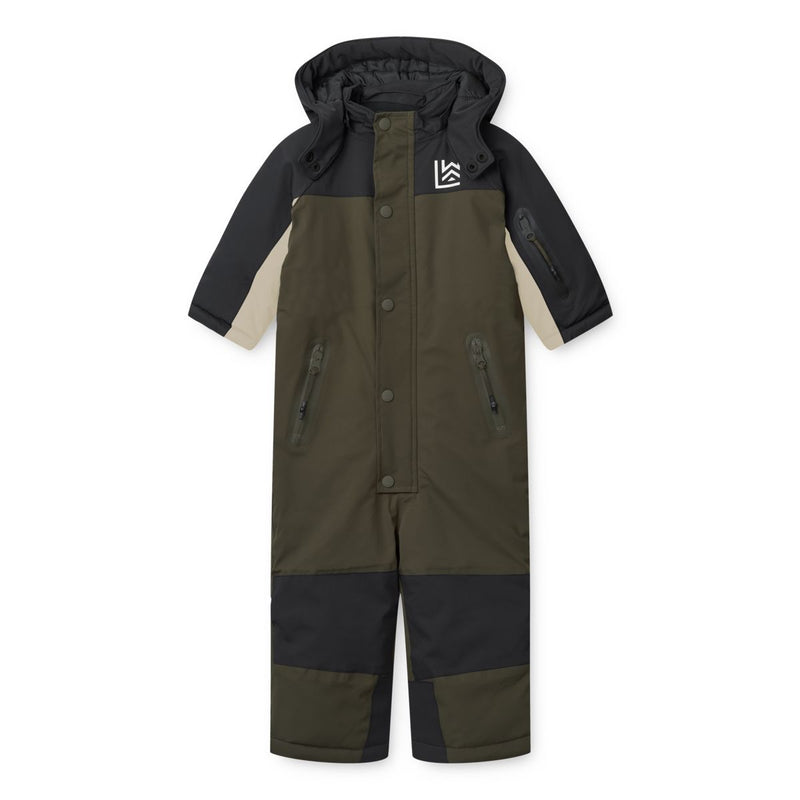 Liewood Sune Baby Snow Suit - Black panther / Army brown - SUIT