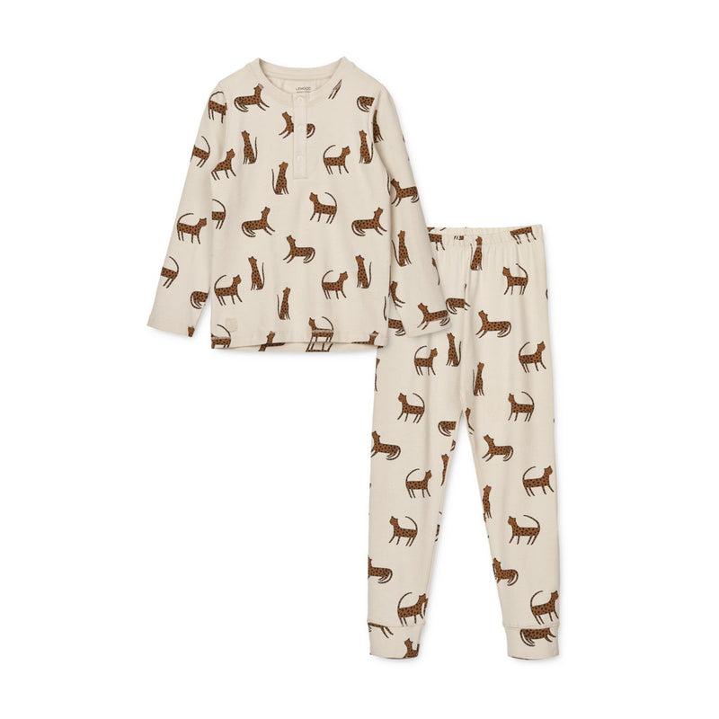 Liewood Wilhelm pyjamas set - Leopard / Sandy - PYJAMAS SET