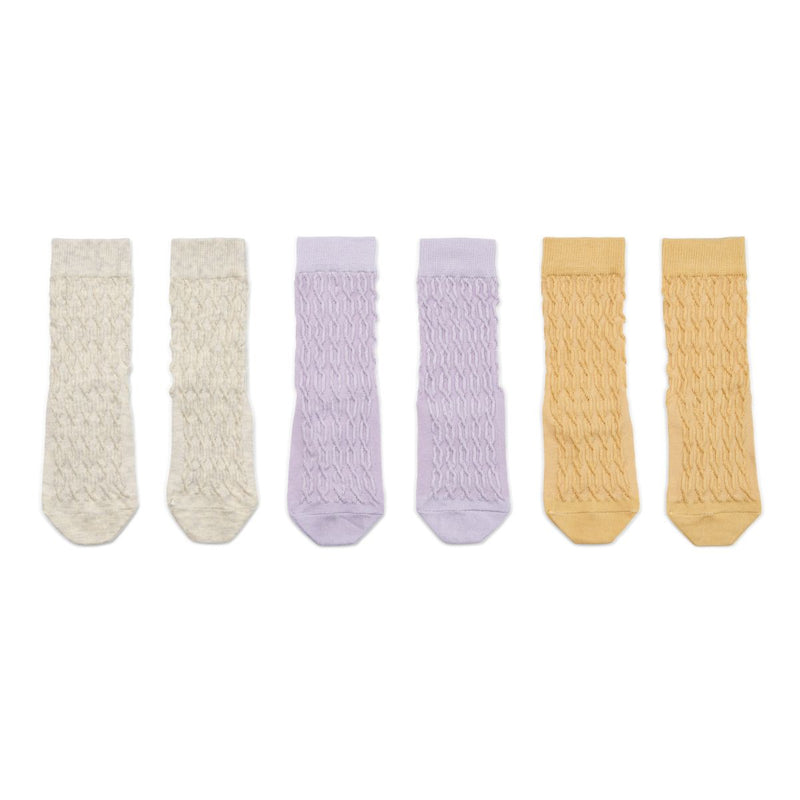 Liewood Flavio Cable Stitch Socks 3-pack - Misty lilac mix - SOCKS/STOCKINGS