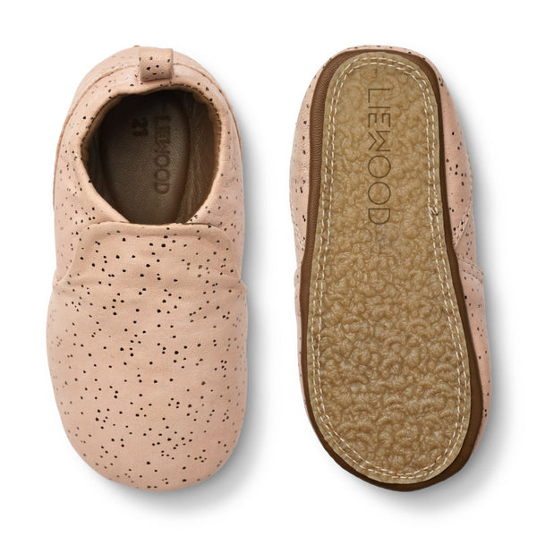 Liewood Eliot Leather Slipper - Splash dots / Pale tuscany - INDOOR SLIPPERS