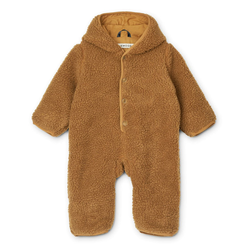 Liewood Fraser Baby Pile Jumpsuit - Golden caramel - SUIT