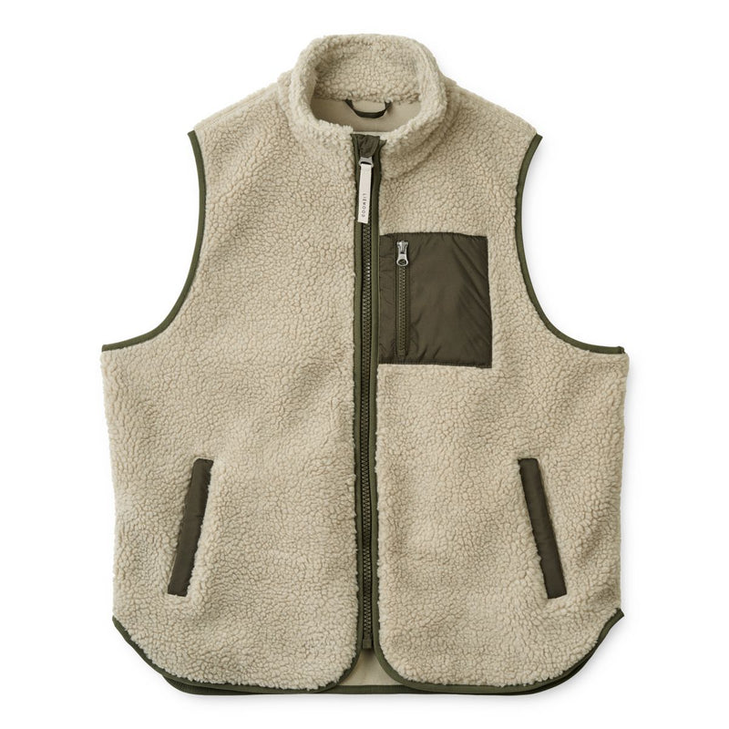 Liewood Viola Pile Vest Adult - Mist / Army brown - VEST