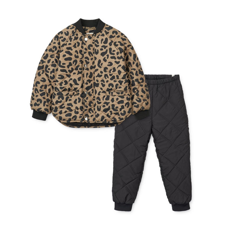 Liewood Anniston Thermo Set Junior - Leo oat / Black panther - SET