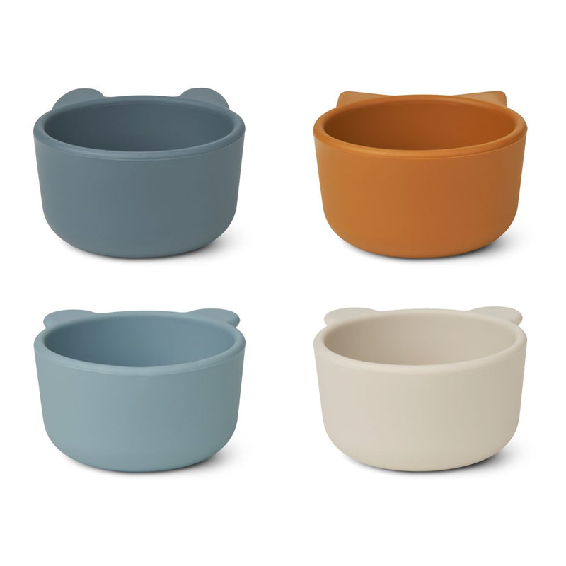 Liewood Malene Silicone Bowls 4 Pack - Whale blue multi mix - BOWL