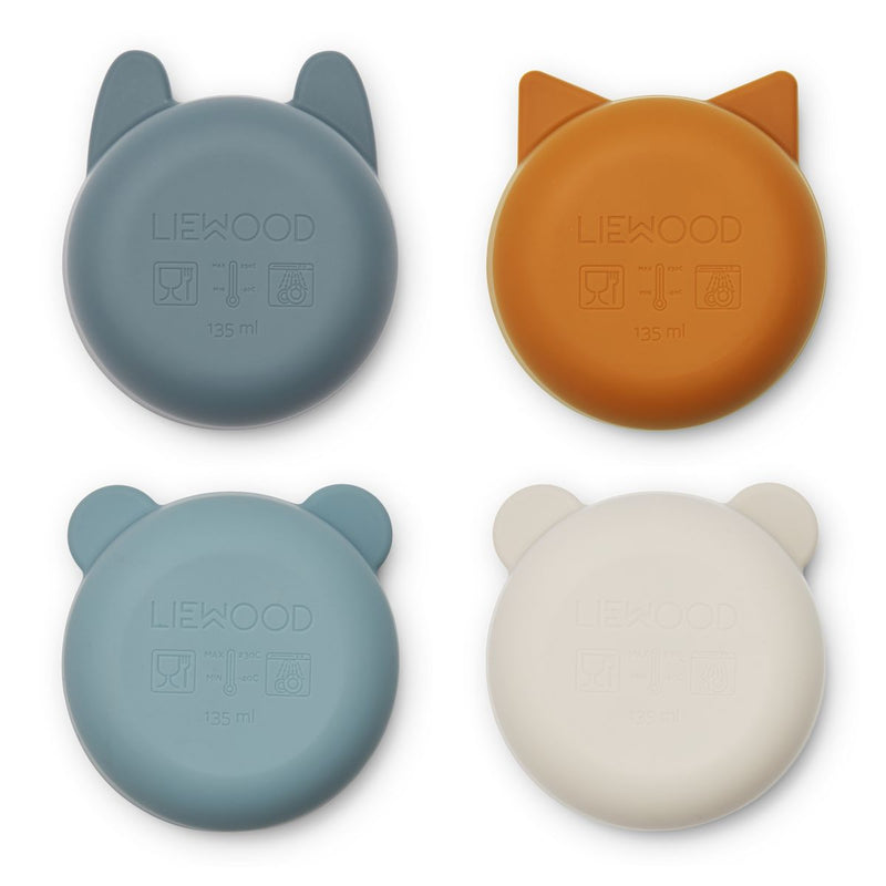Liewood Malene Silicone Bowls 4 Pack - Whale blue multi mix - BOWL