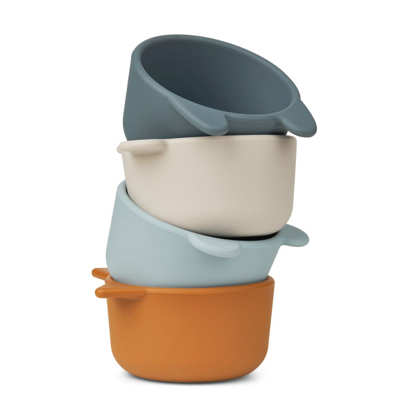 Liewood Malene Silicone Bowls 4 Pack - Whale blue multi mix - BOWL