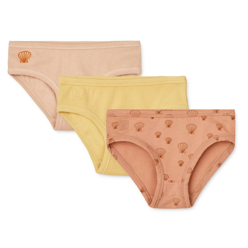 Liewood Nanette briefs 3 pack - Sea shell / Tuscany rose mix - BRIEFS