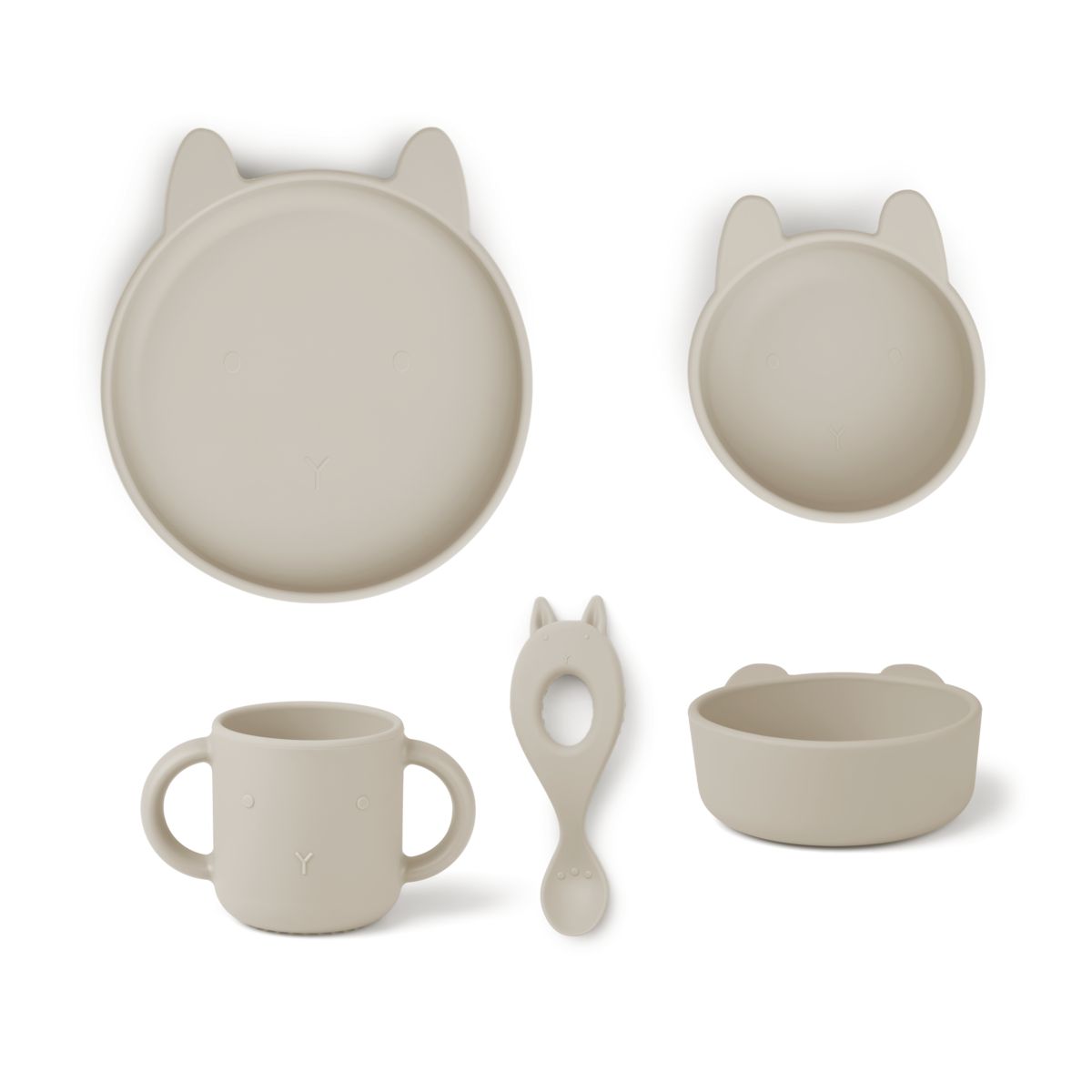 Liewood Vivi Silicone Tableware 4 Pack Baby - Rabbit sandy - TABLEWARE SET