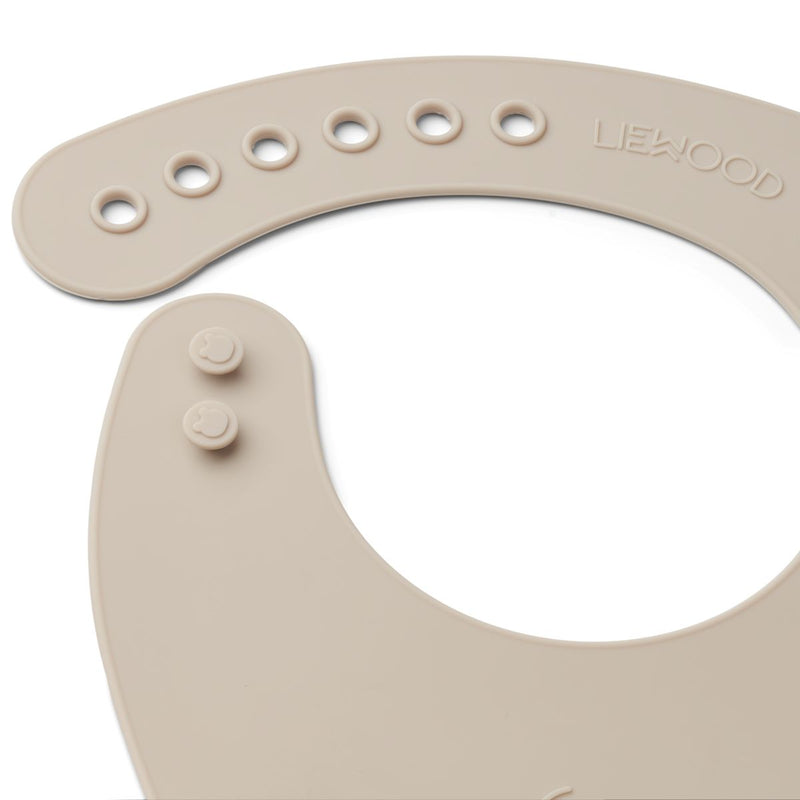 Liewood Tilda Silicone Bib 2 Pack - Mr bear golden caramel / sandy mix - BIB