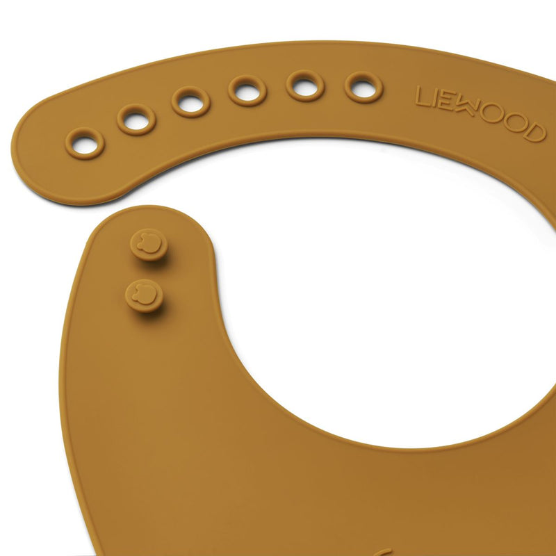 Liewood Tilda Silicone Bib 2 Pack - Mr bear golden caramel / sandy mix - BIB