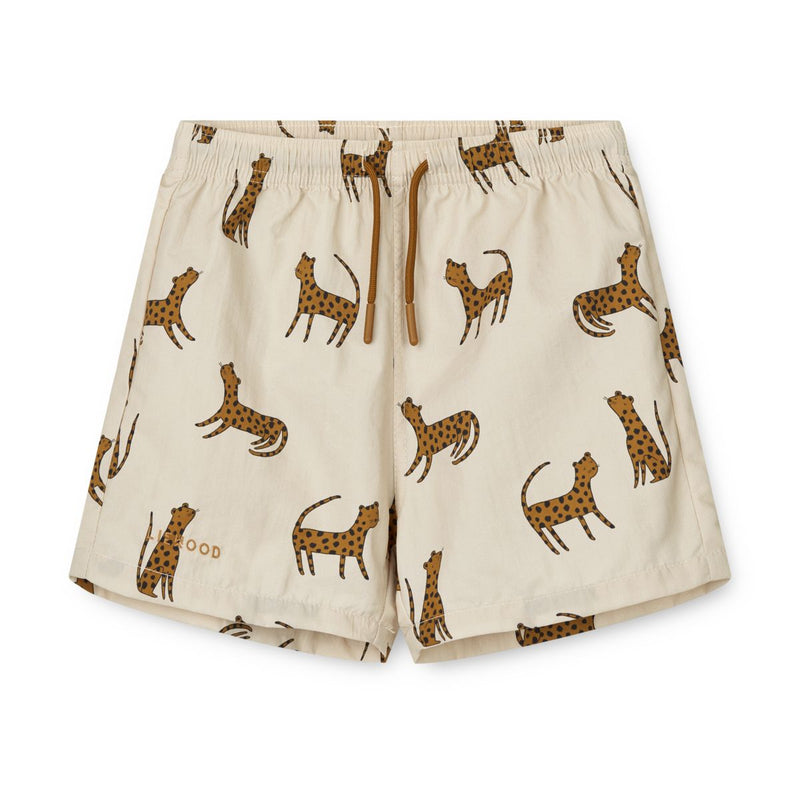 Liewood Duke Printed Board shorts - Leopard / Sandy - BOARD SHORTS