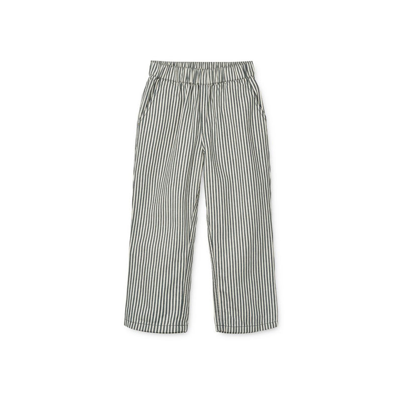 Liewood Harald striped cotton trousers - Y/D Stripe Whale Blue / Creme de la Creme - PANTS