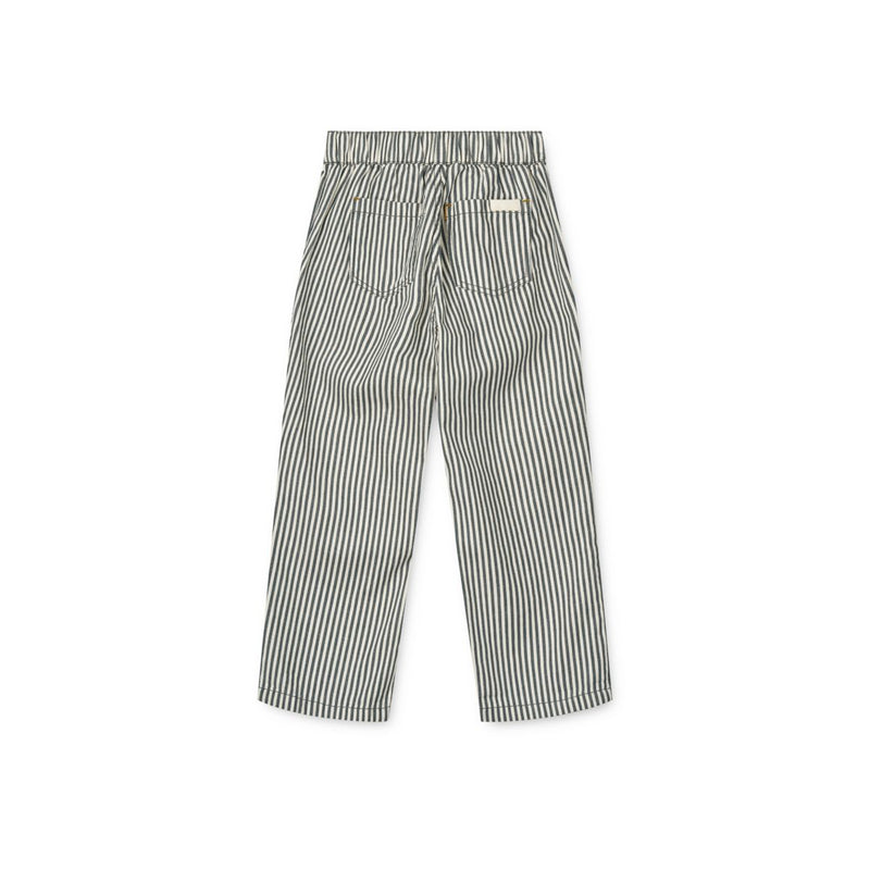 Liewood Harald striped cotton trousers - Y/D Stripe Whale Blue / Creme de la Creme - PANTS