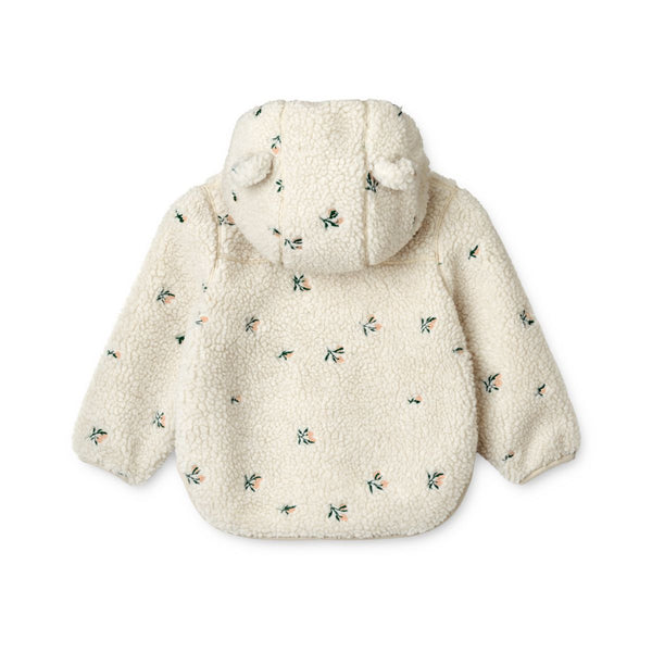 Liewood Mara embroidered pile jacket with ears - Peach / Sandy Embroidery - JACKET