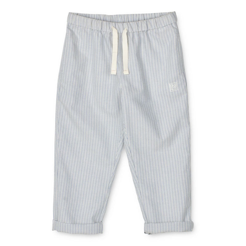 Liewood Orlando stripe cotton trousers - Y/D Stripe Riverside / Creme de la creme - PANTS