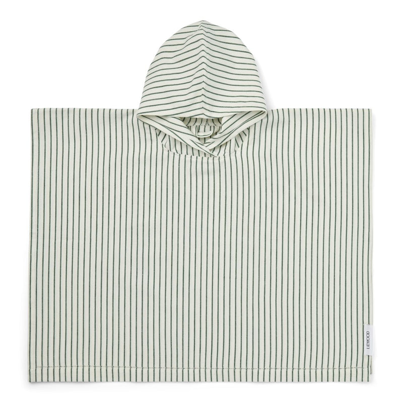 Liewood Roomie Poncho - Y/D stripes Garden green / Creme de la creme - BATHROBE / PONCHO