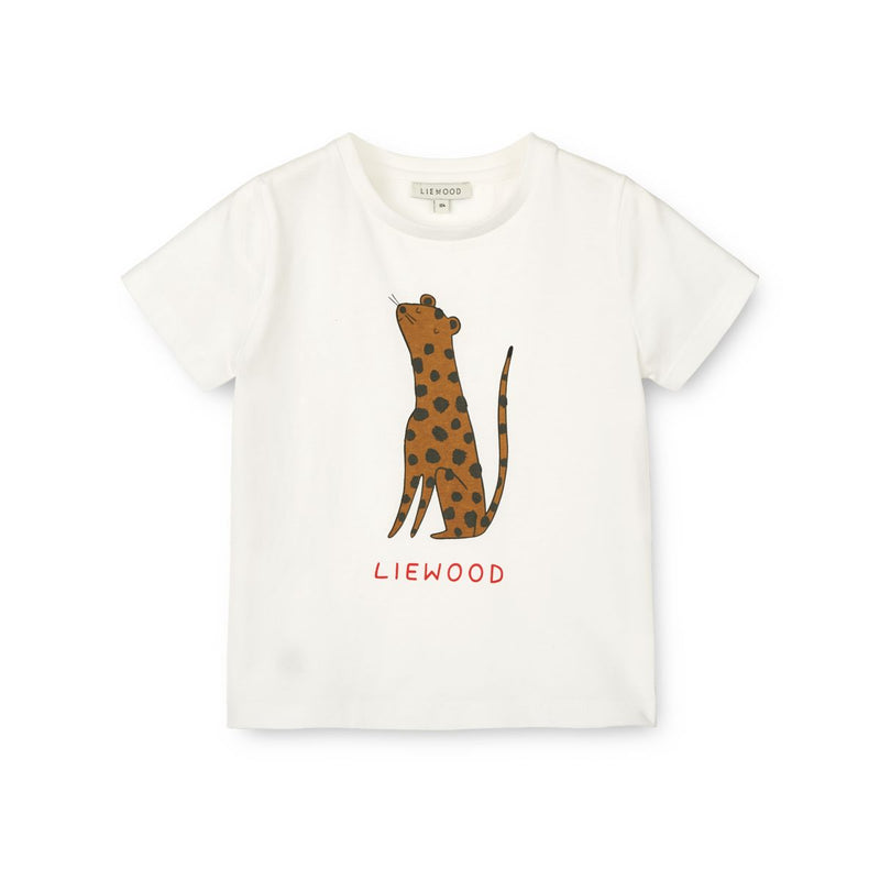 Liewood PLACEMENT PRINT BABY T-SHIRT - Leopard / Crisp white - TSHIRT